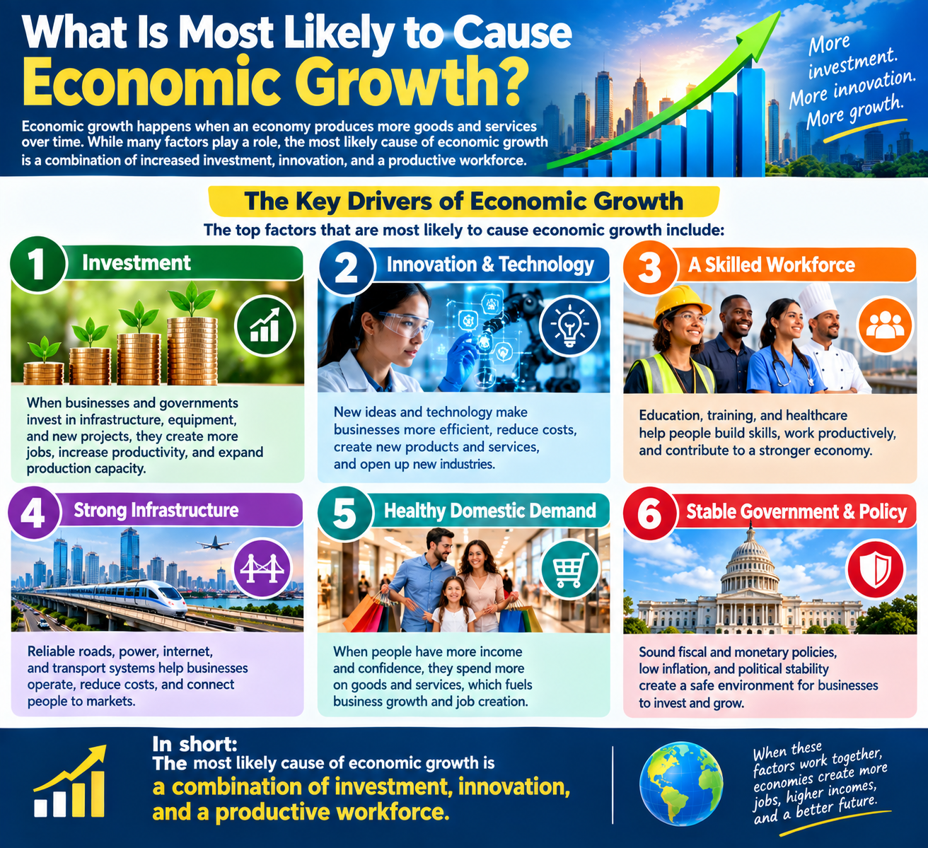 What is most likely to cause economic growth?