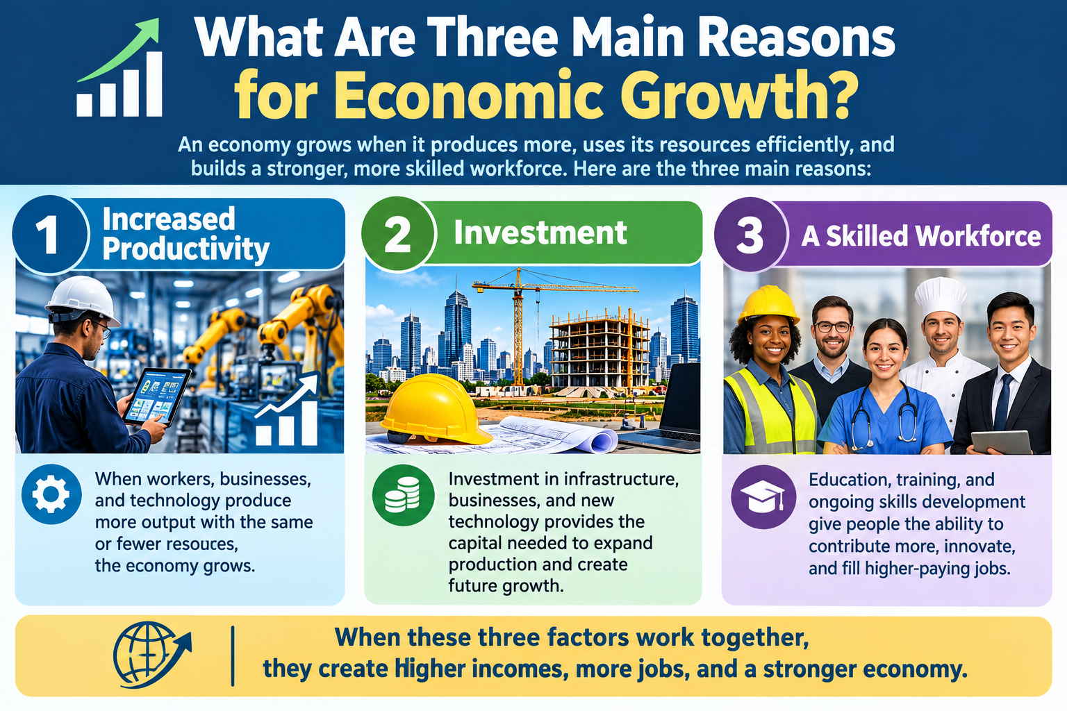 What Are Three Main Reasons for Economic Growth?