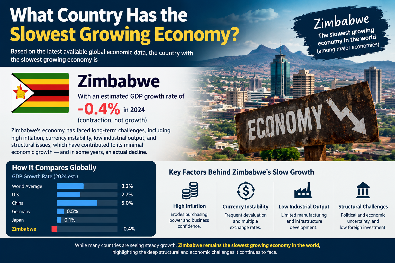What country has the slowest growing economy
